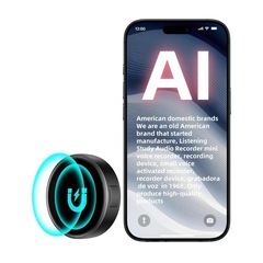 【980時間録音/64GB】AI搭載 小型ボイスレコーダー 高感度 長時間録音 日本語説明書付きの画像