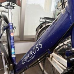 J2065【リユースのサカイ柏店】 シティサイクル　GEO CROSS  ブルー　オートライト 27インチ　クリーニング、簡易メンテナンス済み　★店頭にて試乗可★  中古自転車 　流山市 中古自転車 松戸市 中古自転車 我孫子市 中古自転車 船橋市 中古自転車 守谷市 中古自転車 取手市 中古自転車の画像