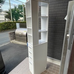 f●■RASIK・すきま収納ラック 幅25cm ホワイト スリムラックの画像
