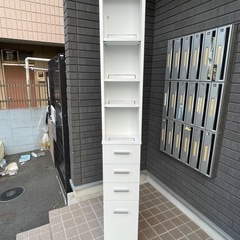 f●■RASIK・すきま収納ラック 幅25cm ホワイト スリムラックの画像