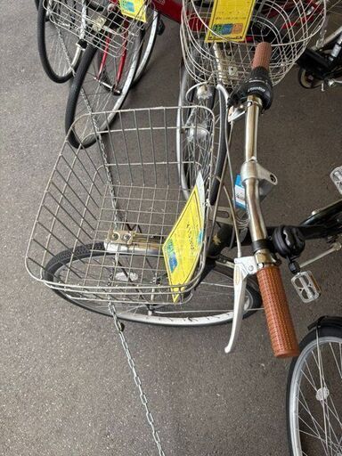 J2066【リユースのサカイ柏店】 シティサイクル　FREE CROSS ダイナモライト　モスグリーン　 27インチ　クリーニング、簡