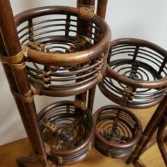 ピーコック Rattan Furniture 3連フラワースタンドの画像