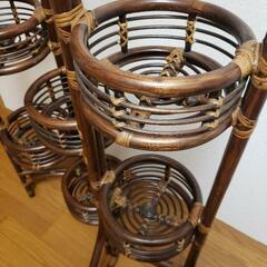 ピーコック Rattan Furniture 3連フラワースタンドの画像