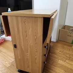 折り畳み　サイドテーブル　収納　キッチン　棚　キャスター　キッチン作業台の画像