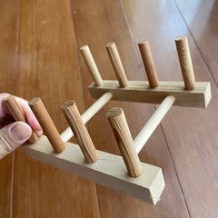 ディッシュスタンド　木製の画像