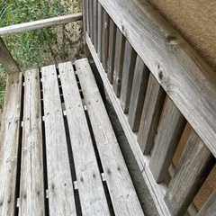 お引き取り先決定　木のベンチ　2人がけ　アンティークの画像