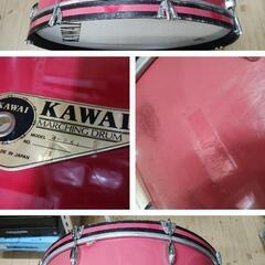 TU　カワイ（KAWAI）　バスドラム　大太鼓　マーチング　ピンク/楽器/打楽器/ネジ回しあり★ジャンク★の画像