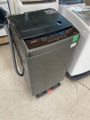 NO B438?福岡市内配送設置無料✨?コンフィー(COMFEE') 洗濯機 6kg 透明ガラスドア 全自動 槽洗浄 予約機能 コンパ