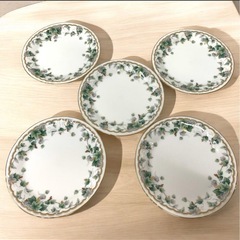 NARUMI ナルミ 小皿 ケーキ皿 5枚セット 箱付き 洋食器 プレート 花柄 金縁 自宅保管品 未使用品 鳴海製陶器 の画像