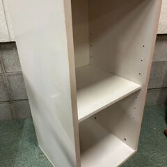2段 収納棚 本棚 キャビネット ホワイト 幅40cm×奥行38cm×高さ80cm の画像