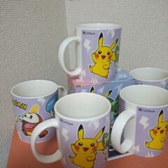 新品未使用ポケットモンスター５個セット！ピカチュウキャラクターマグカップ５個の画像