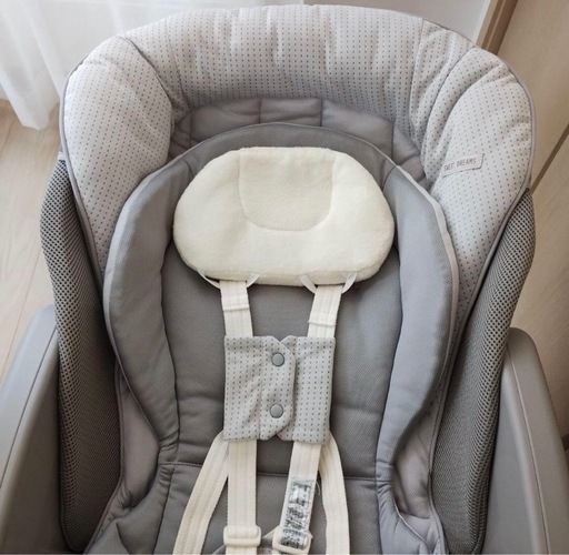 美品 アップリカ ユラリズムオートハイローベッドチェア ペールグレー