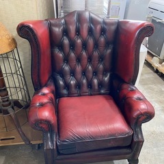 週末のみ営業しております⭐️大特価品‼️シングルソファ　チェスターフィールド　ウィングチェアの画像