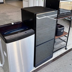 🖤 ブラック家電4点セット  🚚 配達可能 / 保証あり めっちゃお得な価格 🉐の画像