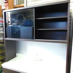【JM708】SUNNY 高橋木工所 キッチンボード ダークブラウン ソフトクローズ 幅120cm 高さ197cm 食器棚 レンジボードrの画像