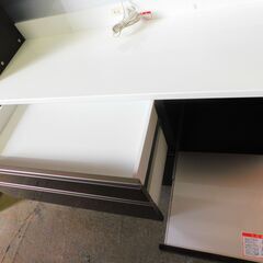 【JM708】SUNNY 高橋木工所 キッチンボード ダークブラウン ソフトクローズ 幅120cm 高さ197cm 食器棚 レンジボードrの画像