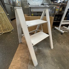 【引き取り限定】新品　未使用品　踏み台2段　ホワイト　HB　Towerの画像