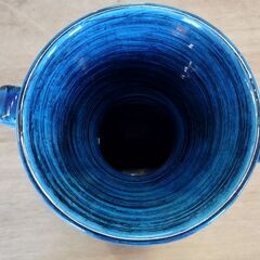 イタリア製 花瓶 ブルー 青色 花器 フラワースタンド　/MJ-1239 2Fの画像