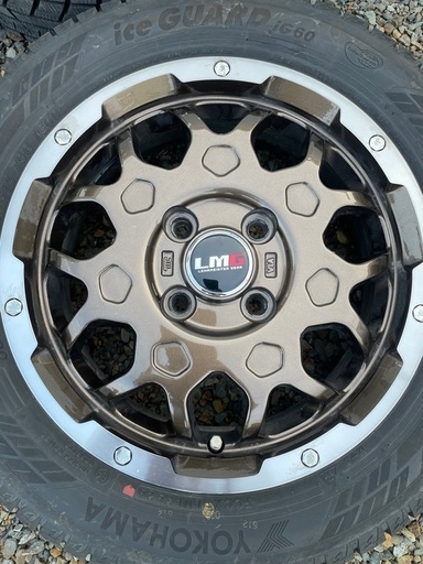 スタッドレスタイヤ ホイール4本セット 165/65R14  ヨコハマ アイスガードシックスIG60 レアマイスター LMG MS-9W ブロンズリムポリッシュ 4.5J 14インチ