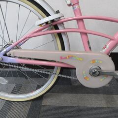 自転車 ブリヂストン LaVeena 22インチ ピンク＆ラベンダー リモート式レバーライト グリップベルカゴ付き カギ付き 小学校中学年女の子用の画像