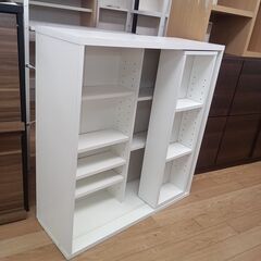 ★リユースのサカイつくば店★TK6254  スライド本棚 ホワイト H85×D29×W80 クリーニング済みの画像