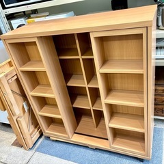 ダブルスライド 書棚奥深タイプ 本棚 中古 家具 買取 900幅の画像