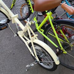 J1341【リユースのサカイ柏店】KCD　折りたたみ自転車　simple style　クリーム　★店頭にて試乗可★ 簡易クリーニング済　　 中古自転車 　流山市  松戸市 我孫子市 鎌ヶ谷市 船橋市 守谷市 取手市　の画像