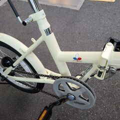 J1341【リユースのサカイ柏店】KCD　折りたたみ自転車　simple style　クリーム　★店頭にて試乗可★ 簡易クリーニング済　　 中古自転車 　流山市  松戸市 我孫子市 鎌ヶ谷市 船橋市 守谷市 取手市　の画像