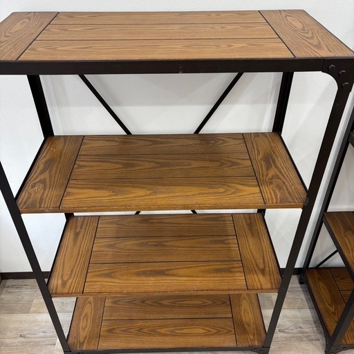 店舗什器 美品 アイアンラック スチールラック シェルフ4段 定価50000円