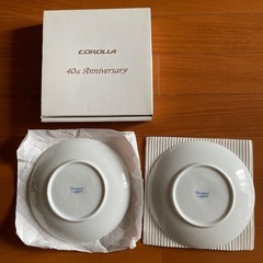 ノリタケ「白磁レリーフ 花柄絵変わり組皿」 未使用品　の画像