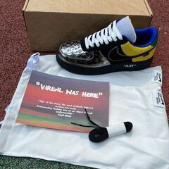 Louis Vuitton Nike Air Force 1 Low By Virgil Abloh Black Metallic Silverの画像