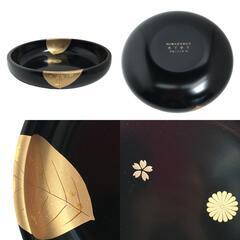 MK8873 食器 ブラック   菊紋入 金彩 お皿の画像