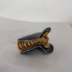 ヘアクリップ ラインストーン ネイビー ゴールド 上品の画像