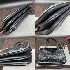 Z296　kate spade ハンドバッグ ブラック　カットレザーバッグ　フリンジ　レディースバッグ　中古　ケイトスペードの画像