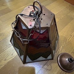 美品保管品　大型ステンドグラス照明機器の画像