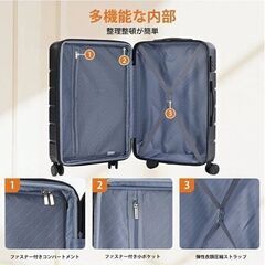 新品 キャリーケース 20インチ Sサイズ ブラック ブルー スーツケース TSAロック付き ハードシェル ローリングスーツケース スピナーホイール付き 拡張可能 軽量　まとめ買い歓迎　卸ます　アマゾン引き上げ商品　倒産品　ネット商材　卸ます　転売　アマゾン引き上げ商品　卸し　問屋　倒産品　転売OK　ネット商材　アマゾン　商品　景品　コンペの画像
