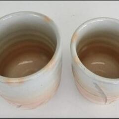 【25＊70242】『朝日窯』湯呑 夫婦湯呑 共箱 共布 陶器 茶器の画像