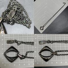 C330　イヴサンローラン ネックレス ヴィンテージ YSL ストーン Yves Saint Laurent　※変色・ラインストーン欠け　レディースアクセサリーの画像
