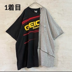 アメリカ古着🇺🇸 Tシャツ リメイク ドッキングTシャツ 2着set お揃い リンクコーデ ユニセックスの画像