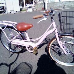 2０インチ　フェリークJr　パープル　LEDオートライト　女の子自転車の画像