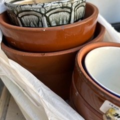 植木鉢、素焼きいろいろの画像