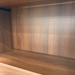 本棚　2段フラップ扉　ブラウンの画像