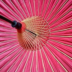 赤無地番傘、撮影小道具の画像
