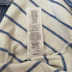 PETIT BATEAU プチバトー ハートストライプ 半袖ロンパース 12mの画像