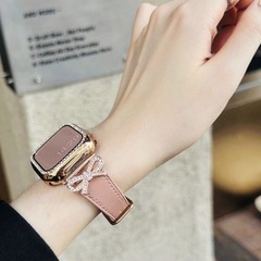 【新品】Apple Watch バンドのみ 可愛いリボン ラインストーン ピンクの画像
