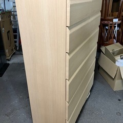 W2508-664 ニトリ　6段チェスト　中古美品　キズ汚れ有りの画像