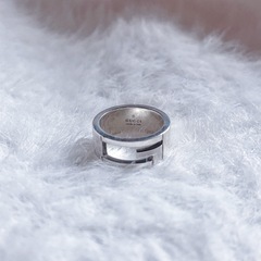 【正規品】中古GUCCI ガンメタ Gロゴリング #11号 シルバー925の画像