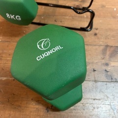 ダンベル　8kg×2 セット　CUQNORL 緑の画像