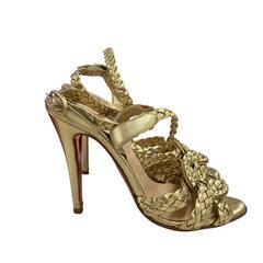 199990 Christian Louboutin クリスチャンルブタン パンプス 36 ゴールド 編み込み レディース [1000023033374]の画像