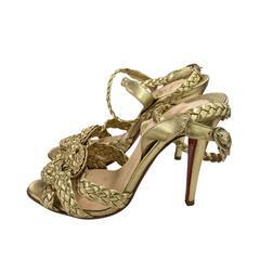 199990 Christian Louboutin クリスチャンルブタン パンプス 36 ゴールド 編み込み レディース [1000023033374]の画像